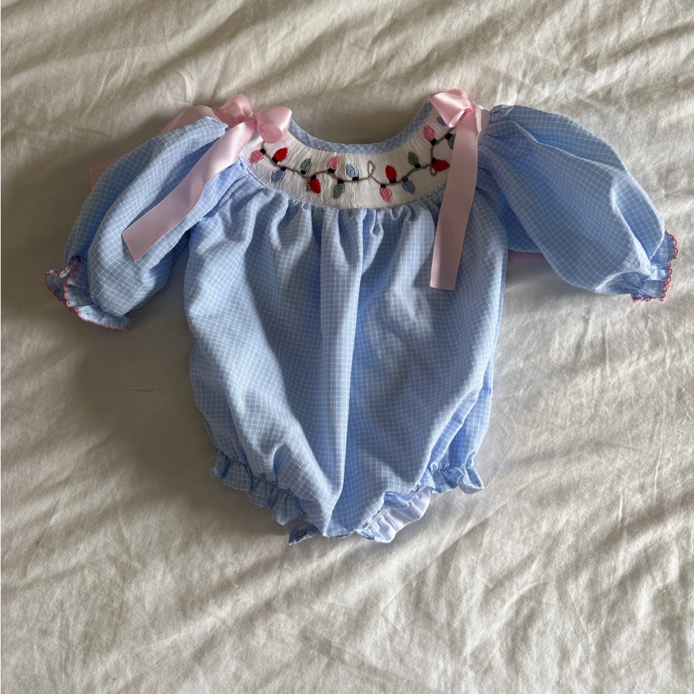 Smocked Girls Christmas Bubble